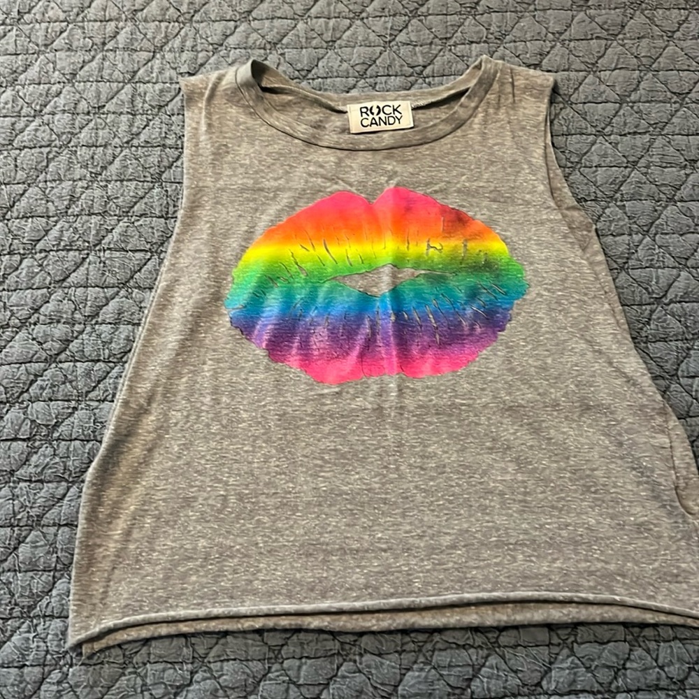 Rock Candy Lips Girls Muscle Tee Size Medium
